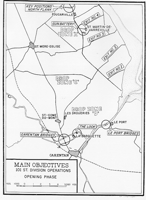 Map: Main Objectives 101st Division Operations