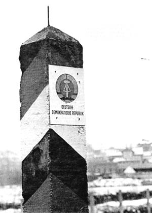 Photo: German Democratic Republic border marker.