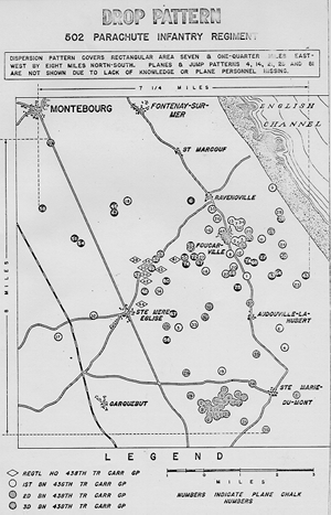 Map, Drop Pattern, 502d Parachute Infantry Regiment