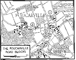 Map, The Foucarville Road Blocks