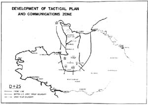 Development of Tactical Plan and Communications Zone, D+25