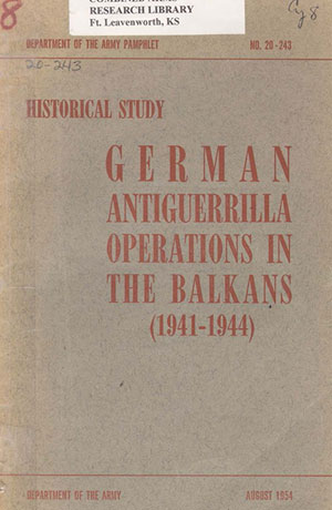 German Antiguerrilla Operations in the Balkins (1941-1944)