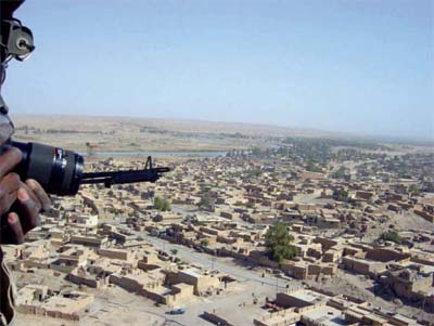 Aerial view of typical urban terrain in Iraq
