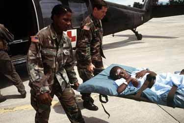 Army medical personnel of the 5th Mobile Army Surgical Hospital