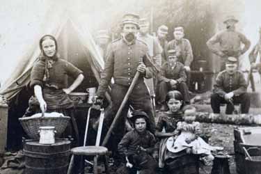 Young family making camp with the 31st Pennsylvania Infantry