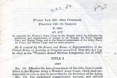 Women’s Armed Services Integration Act