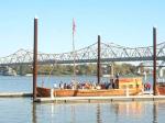 Photo: Replica Keelboat moored on Louisville side of the Ohio River.
