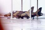 Royal Saudi Air Force BAe Hawk under ready shelter; left rear view.