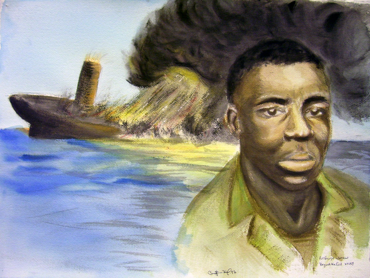 Beyond the Call: Pvt. G. Watson, MOH - 1999 18'x24' Watercolor