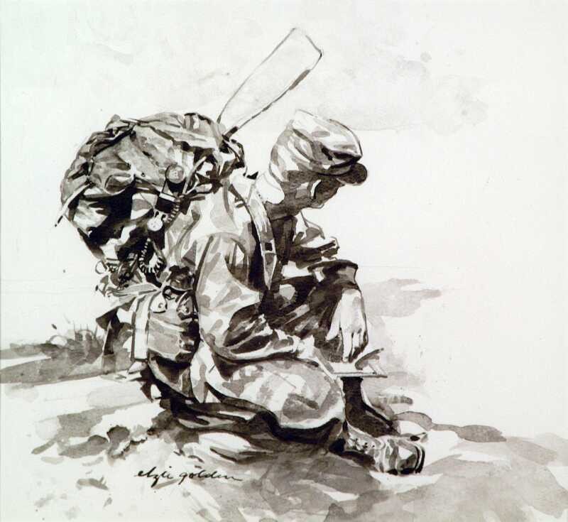 STRAC Instructor - Ink wash on paper, 1990