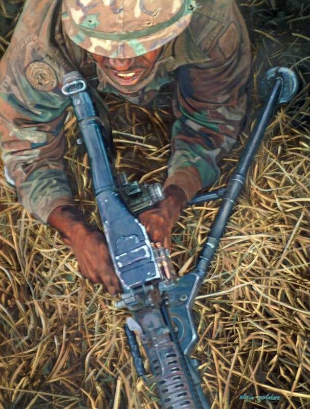 M60 Gunner - Oil on canvas, 1990