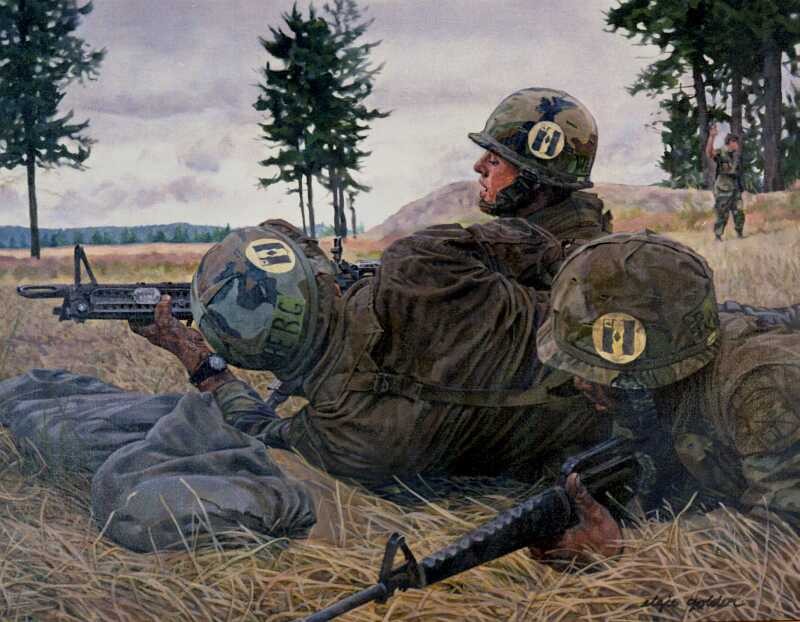 M60 Squad Tactics - Oil on canvas, 1990