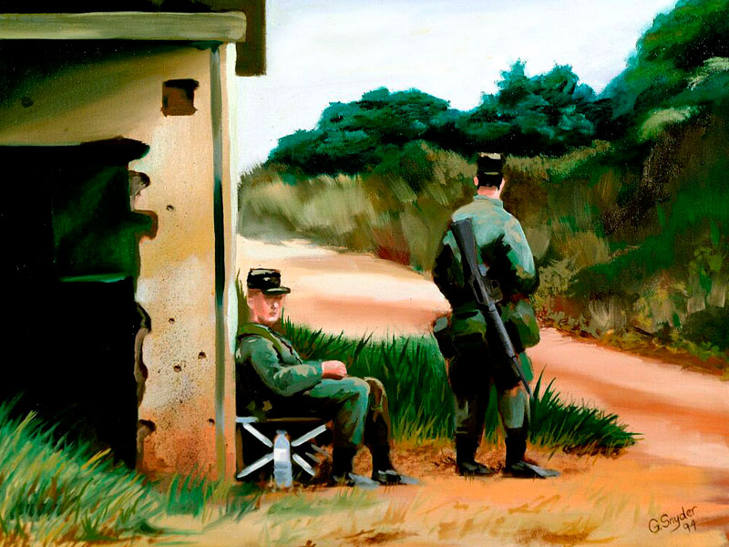 Guard Duty In Rwanda painting