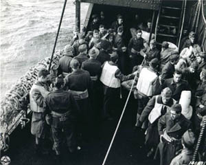 Photograph, Life boat drill aboard a transport to Ireland
